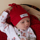 Red Ribbed Organic Knotted Beanie - Thumbnail 3