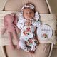 Rosebud Organic Snuggle Sleepsuit Zip Footie with Frill - Thumbnail 1