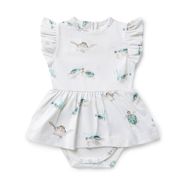 Turtle Short Sleeve Organic Dress | Snuggle Hunny