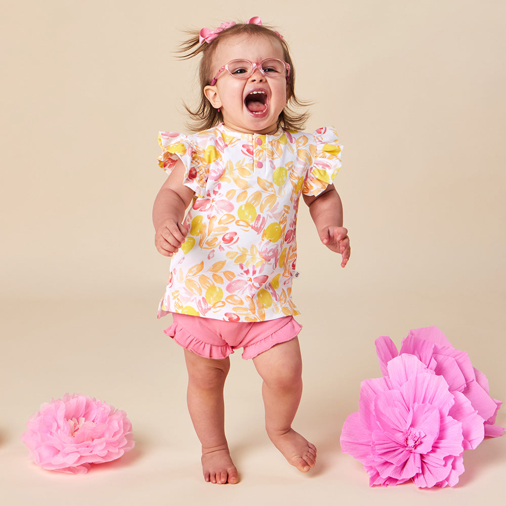 Sofia Organic Short Sleeve Top with Frill - View 6