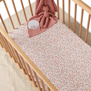 Spring Floral Fitted Cot Sheet-Snuggle Hunny