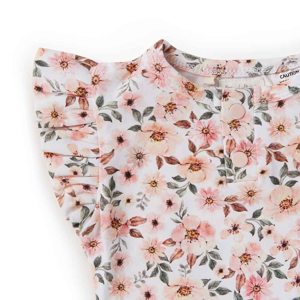 Spring Floral Short Sleeve Organic Bodysuit - View 6