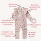 Spring Floral Organic Snugglesuit Convertible Romper with Frill - Thumbnail 4