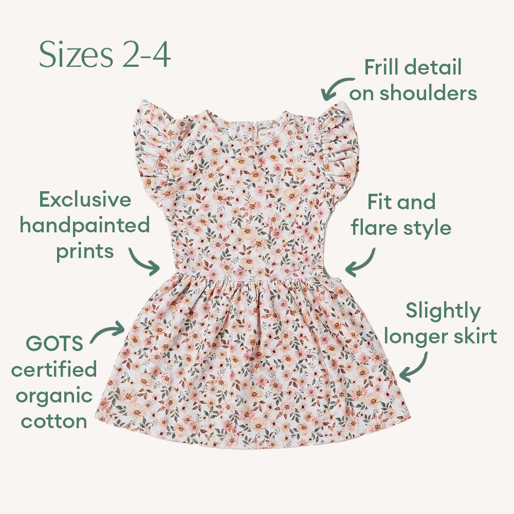Spring Floral Short Sleeve Organic Dress - View 11