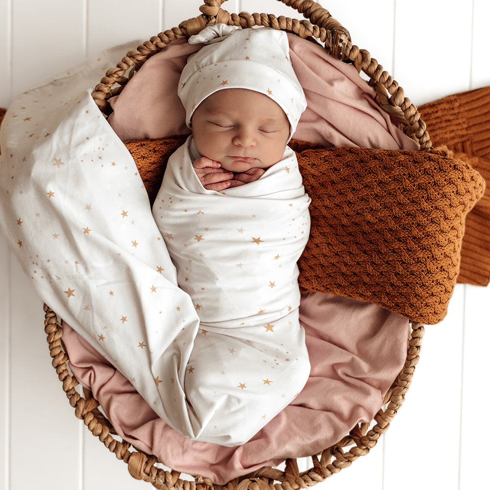 Stardust Organic Jersey Wrap & Beanie Set - View 1