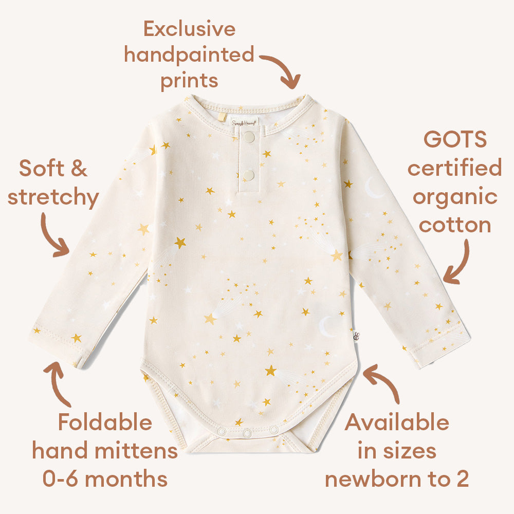 Stardust Long Sleeve Organic Bodysuit - View 7
