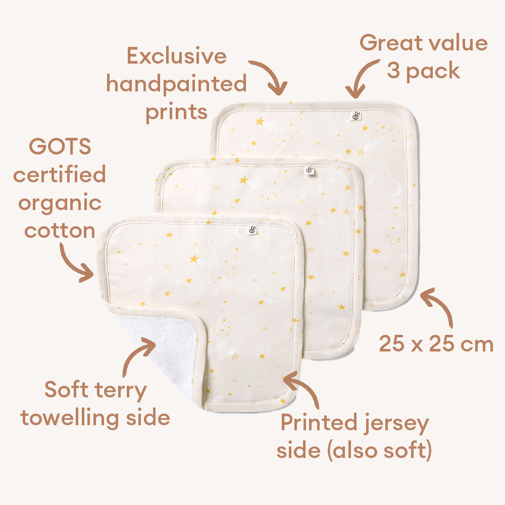 Stardust Organic Wash Cloths - 3 Pack - View 2