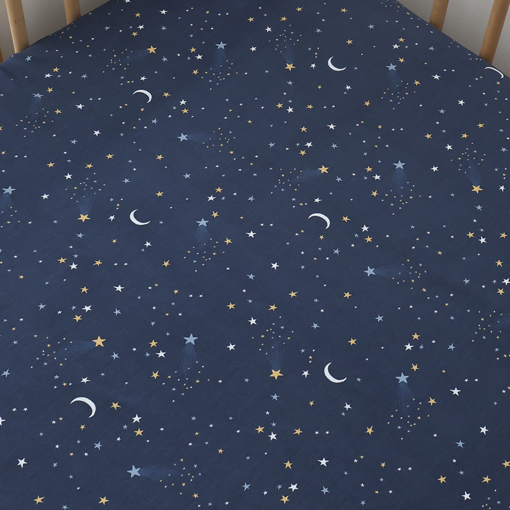 Starry Night Organic Fitted Cot Sheet - View 2
