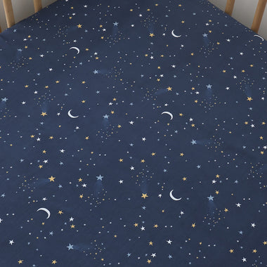 Starry Night Organic Fitted Cot Sheet | Snuggle Hunny