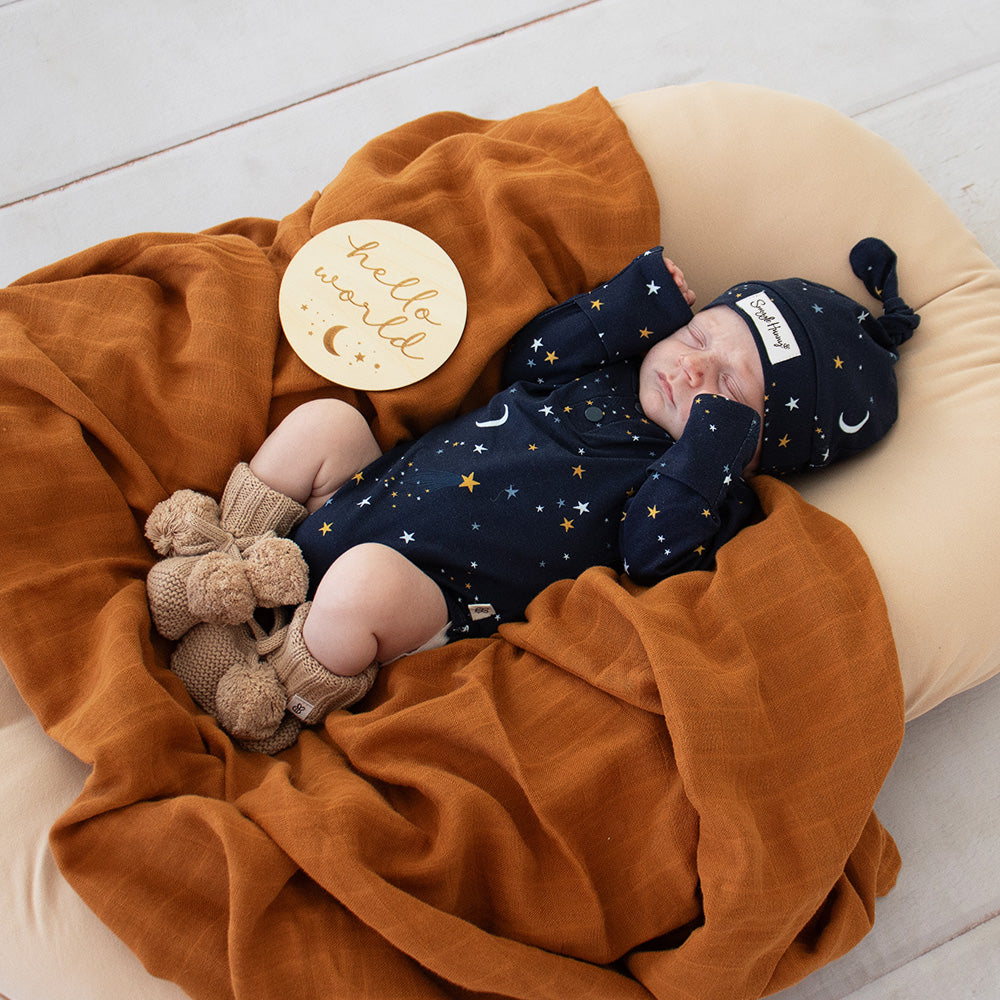 Hazelnut Organic Cotton Knit Booties - View 4