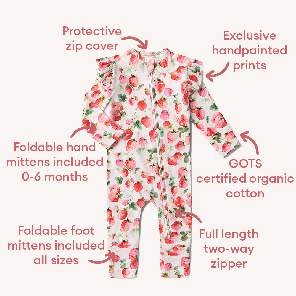 Strawberry Organic Snugglesuit Convertible Romper - View 7
