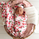 Strawberry Organic Jersey Wrap & Topknot Set - Thumbnail 1