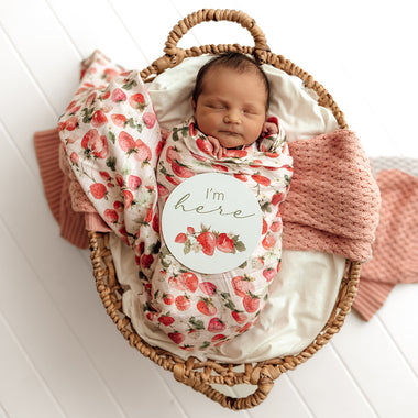 Strawberry & Moss Reversible Milestone Cards| Snuggle Hunny