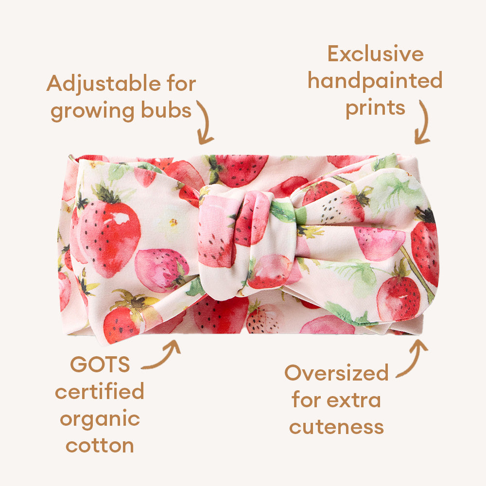 Strawberry Organic Oversized Bow - View 5