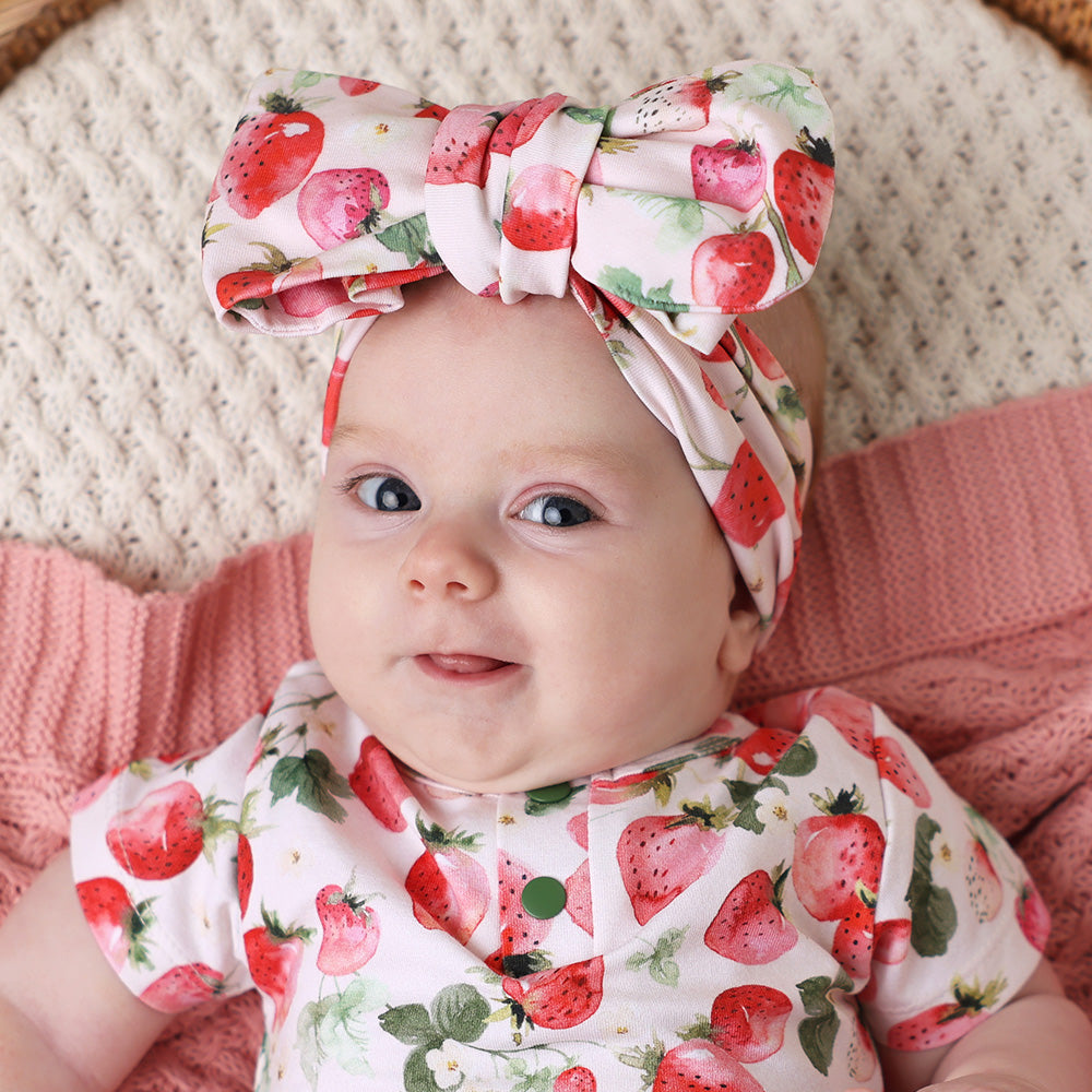 Strawberry Organic Oversized Bow - View 4