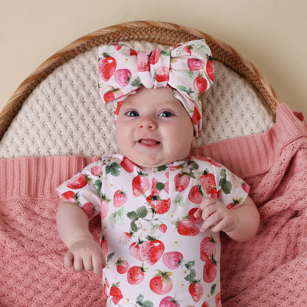 Strawberry Organic Oversized Bow - View 1