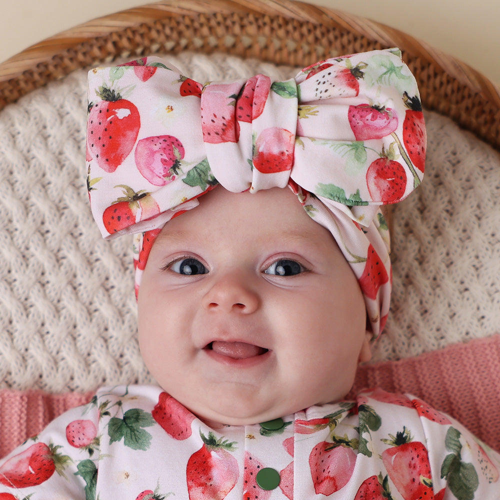 Strawberry Organic Oversized Bow - View 3