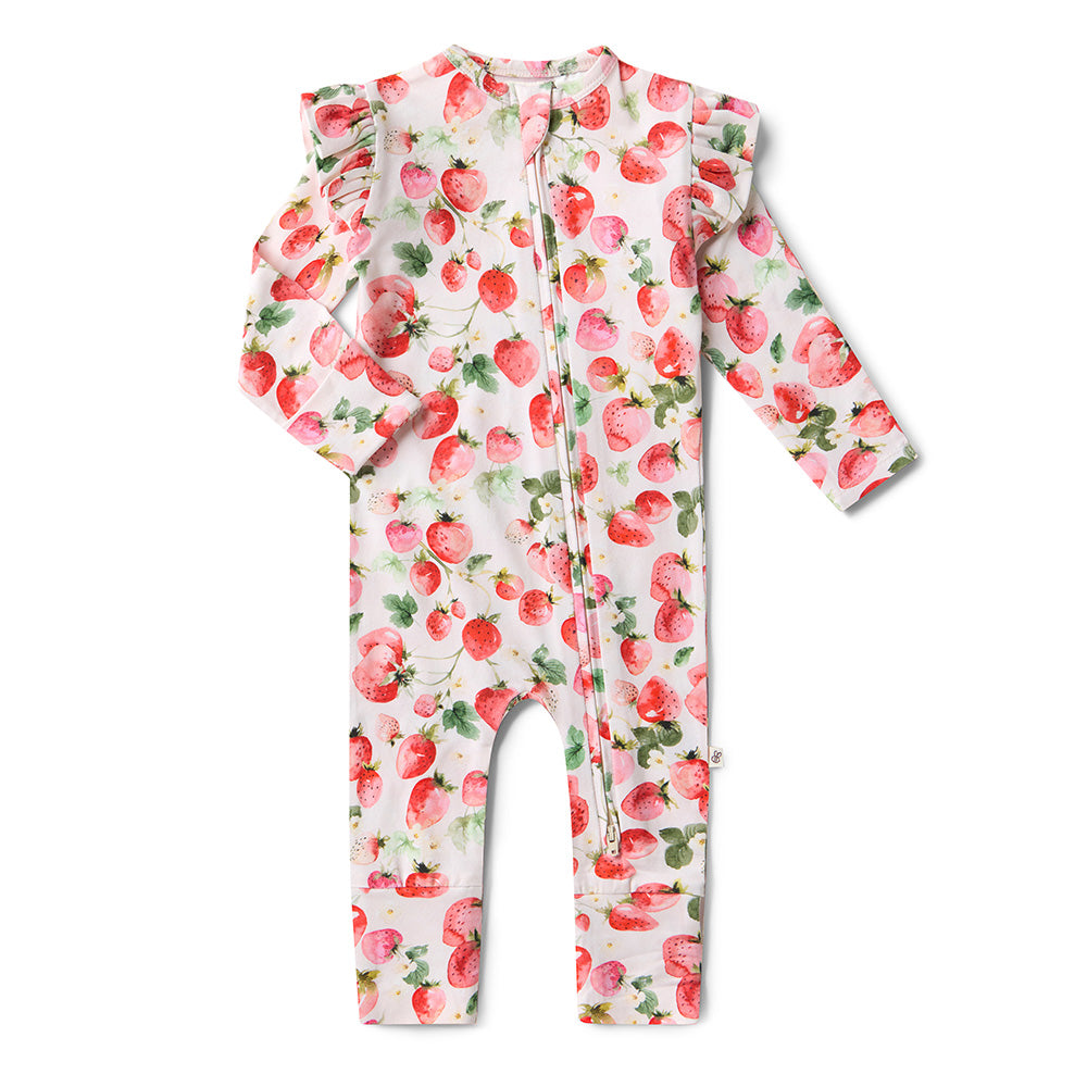 Strawberry Organic Snugglesuit Convertible Romper - View 2
