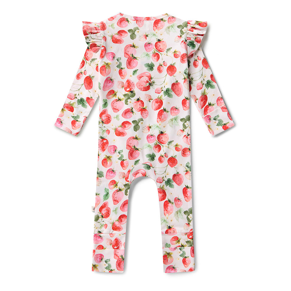 Strawberry Organic Snugglesuit Convertible Romper - View 4