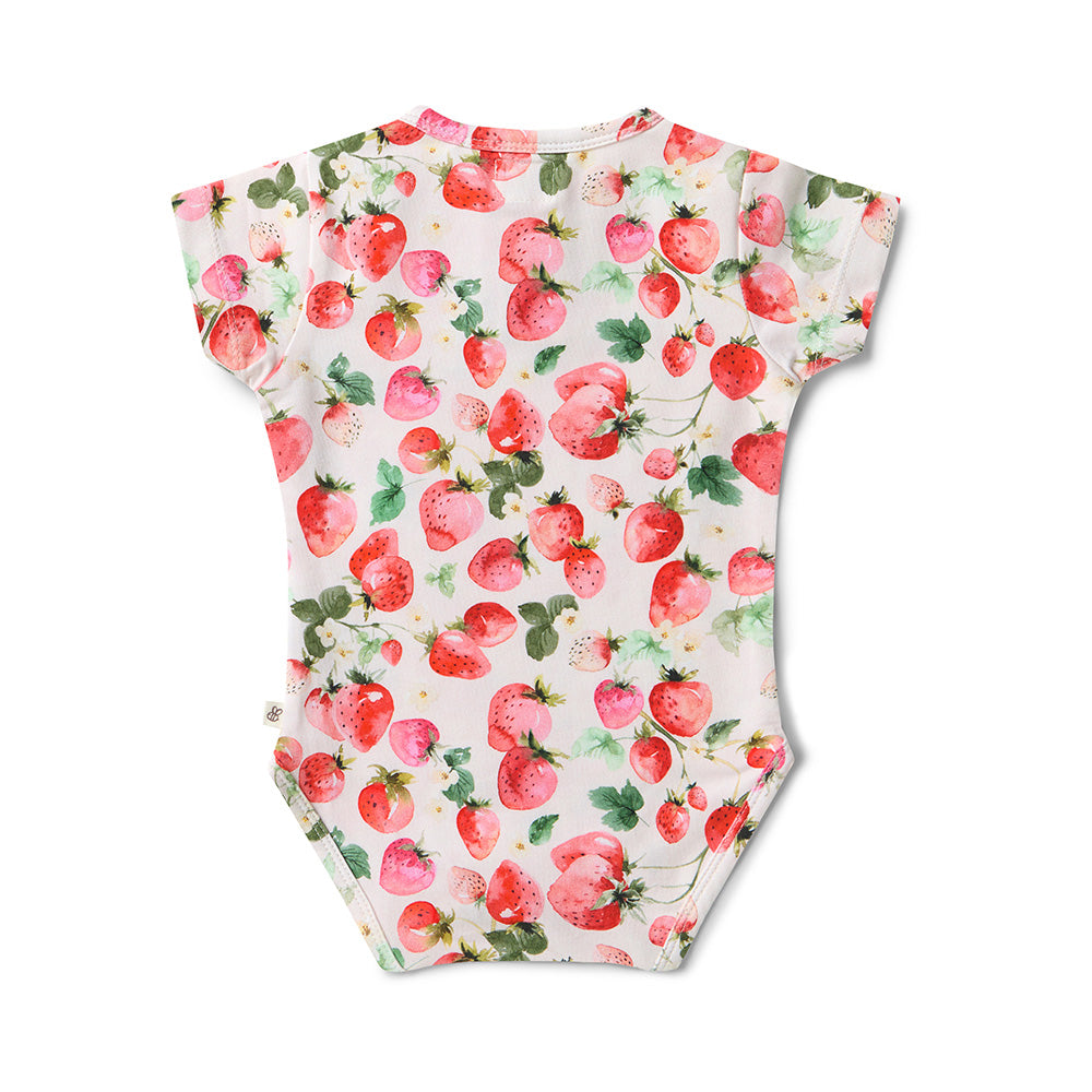 Strawberry Short Sleeve Organic Bodysuit - View 9