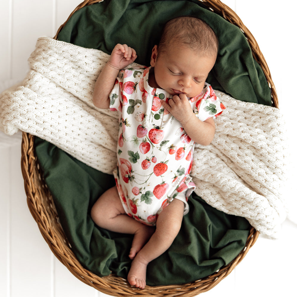 Strawberry Short Sleeve Organic Bodysuit - View 8