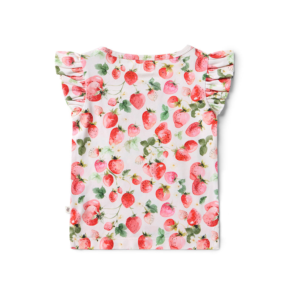 Strawberry Organic T-Shirt with Frill - View 6