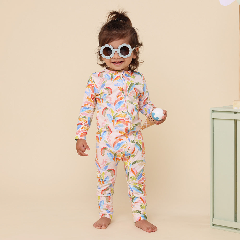 Summer Palm Organic Snugglesuit Convertible Romper - View 3