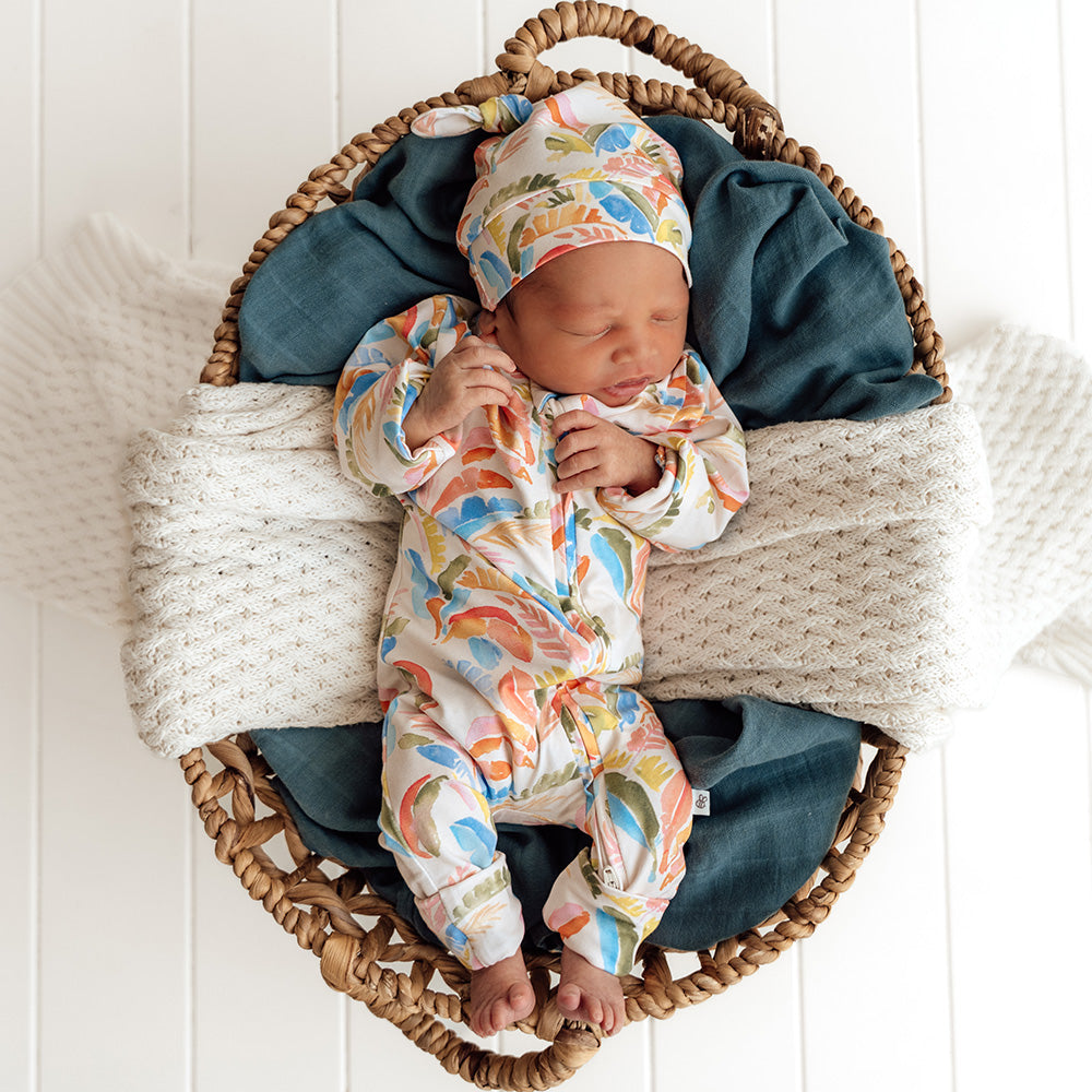 Summer Palm Organic Snugglesuit Convertible Romper - View 1