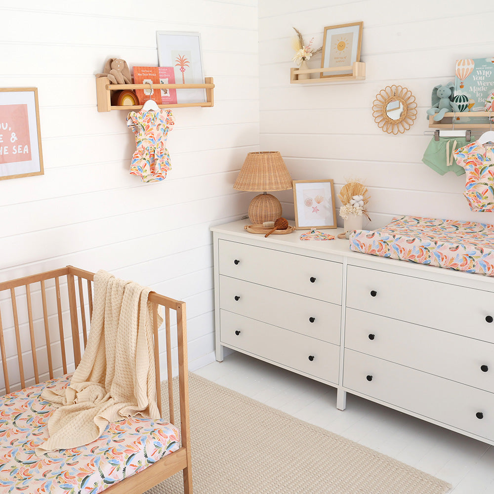 Summer Palm Organic Fitted Cot Sheet - View 4