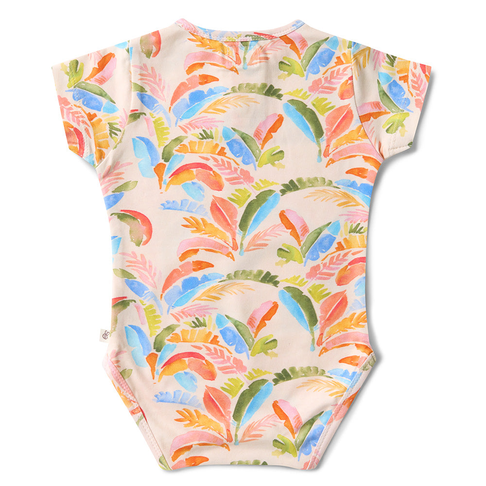 Summer Palm Short Sleeve Organic Bodysuit - View 13