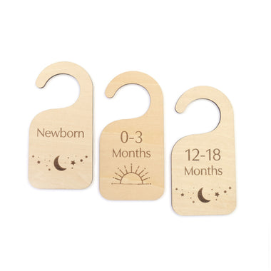 Sun & Moon Wooden Wardrobe Dividers | Snuggle Hunny