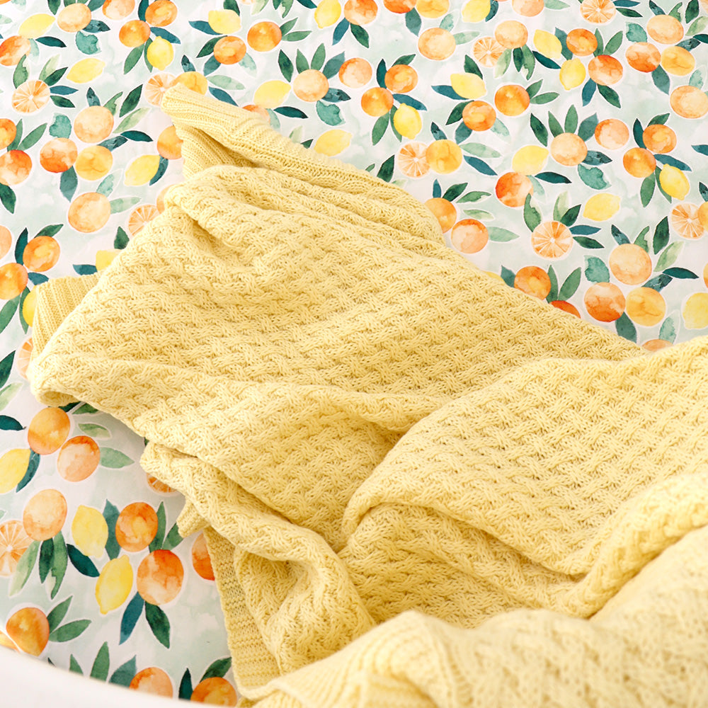 Sunlight Diamond Knit Organic Baby Blanket - View 3