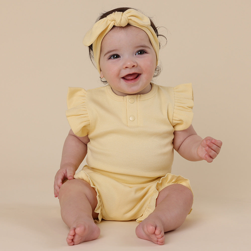 Sunlight Short Sleeve Organic Bodysuit with Frill - View 7