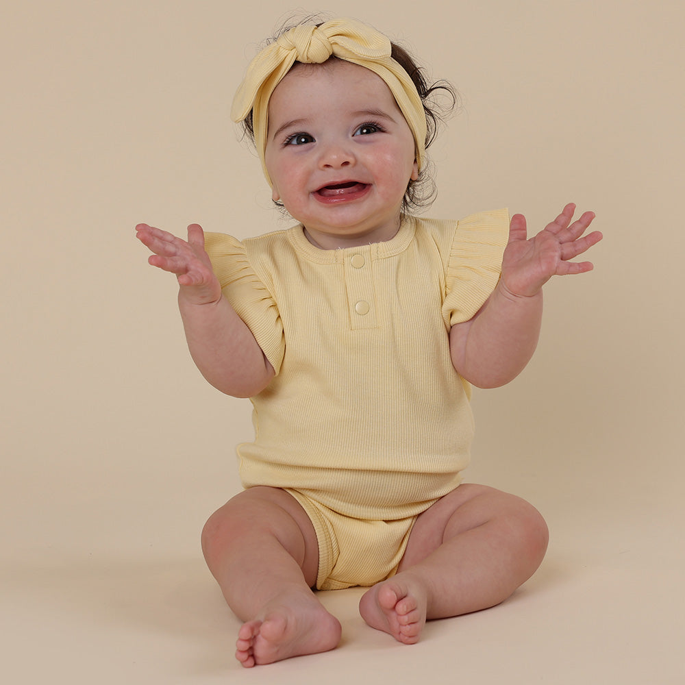 Sunlight Short Sleeve Organic Bodysuit with Frill - View 10