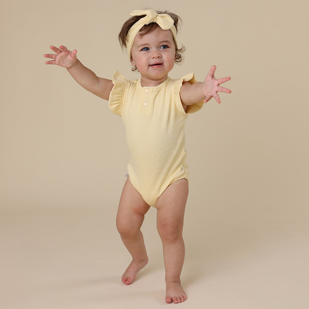 Sunlight Short Sleeve Organic Bodysuit with Frill - View 3