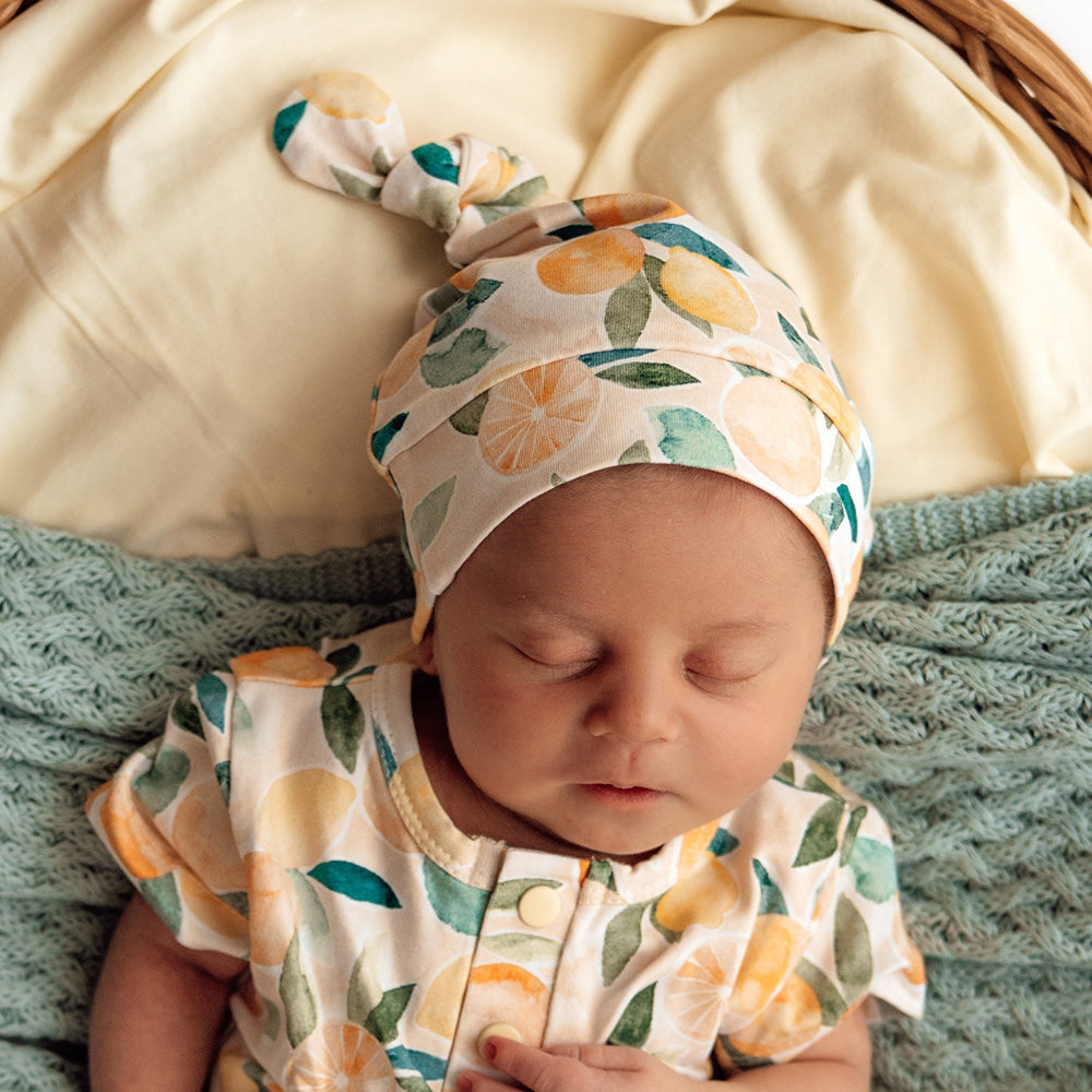 Sunny Citrus Organic Knotted Beanie - View 1