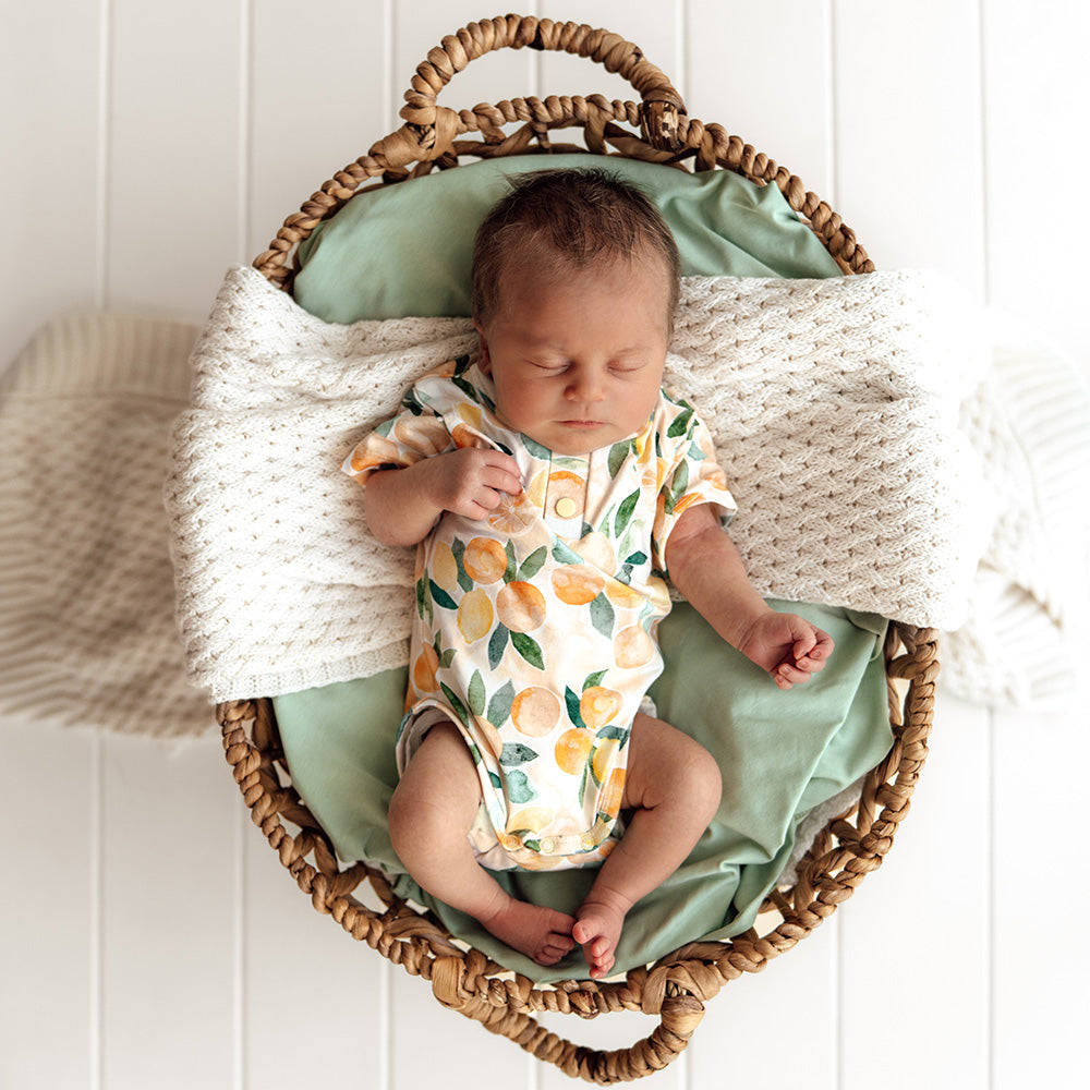 Sunny Citrus Short Sleeve Organic Bodysuit - View 9