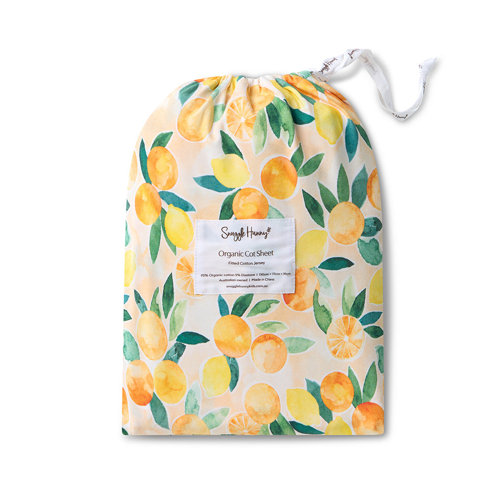 Sunny Citrus Organic Fitted Cot Sheet - View 4