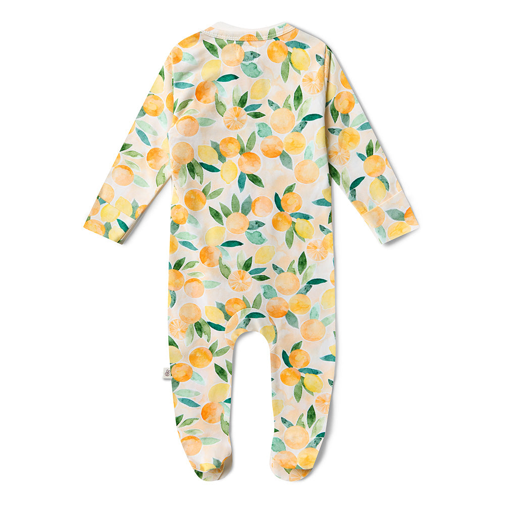 Sunny Citrus Organic Snuggle Sleepsuit Zip Footie - View 4