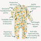 Sunny Citrus Organic Snuggle Sleepsuit Zip Footie - Thumbnail 7