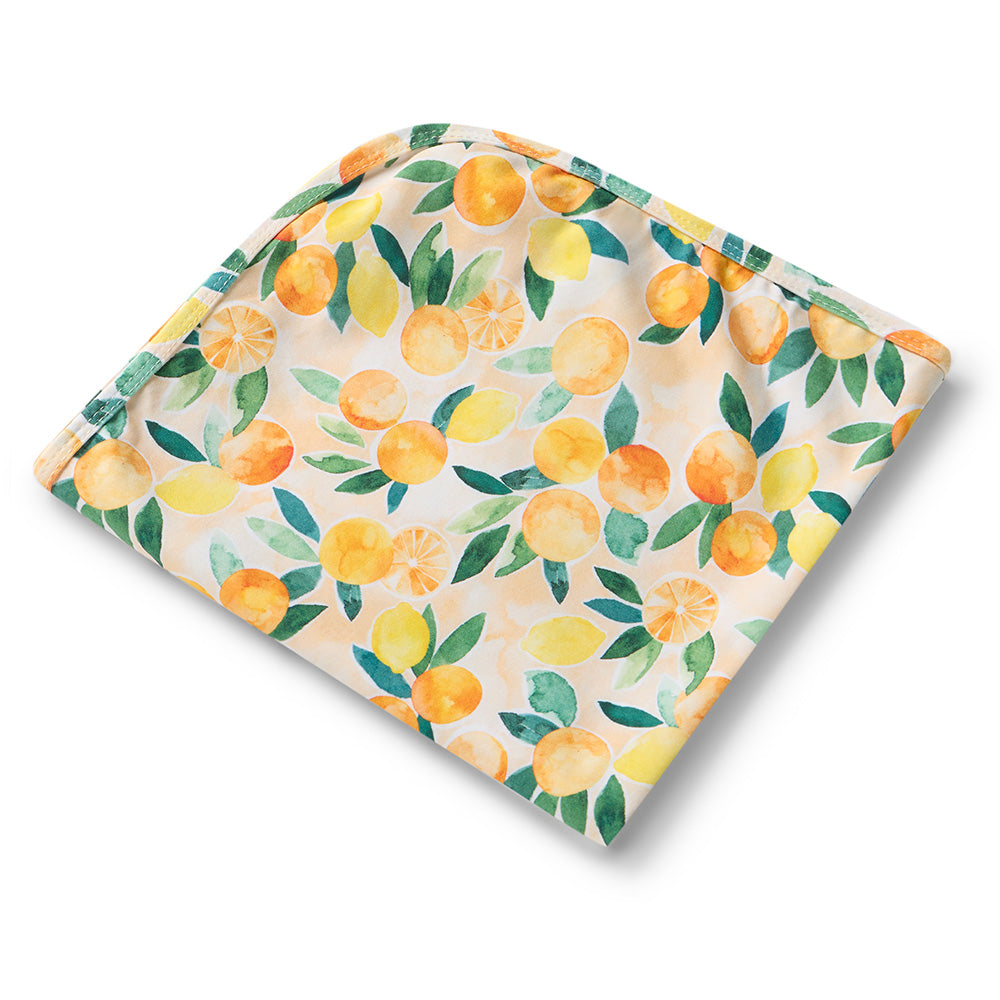 Sunny Citrus Organic Jersey Wrap & Beanie Set - View 4