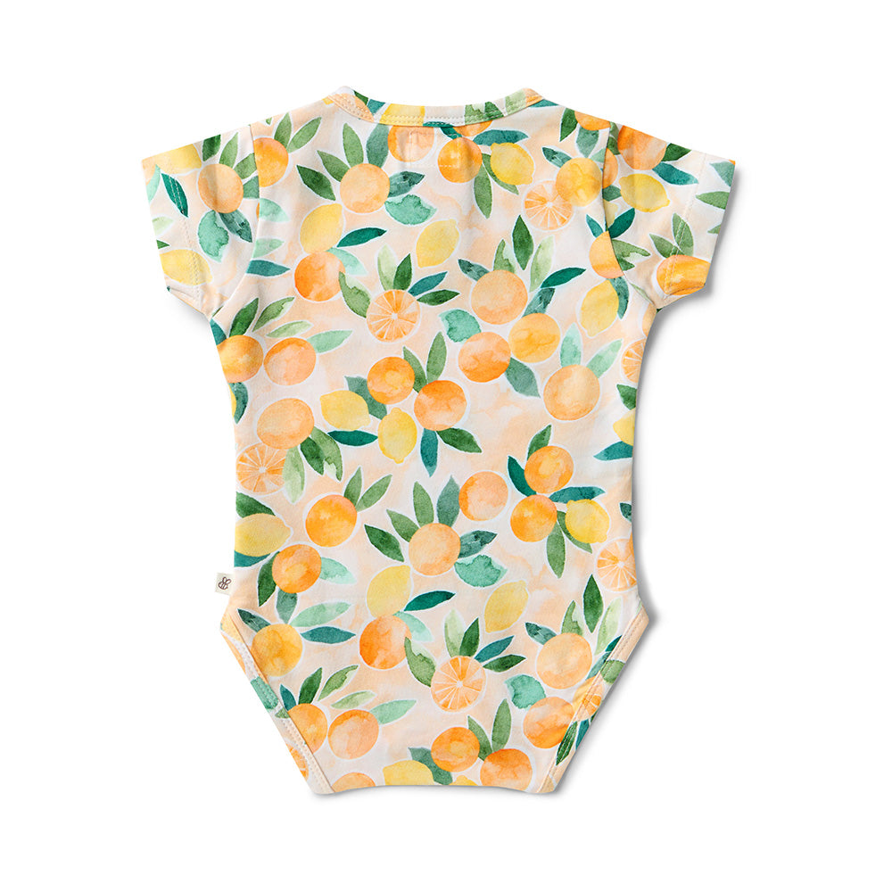 Sunny Citrus Short Sleeve Organic Bodysuit - View 10