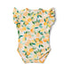 Sunny Citrus Short Sleeve Organic Bodysuit with Frill - Thumbnail 2