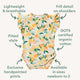 Sunny Citrus Short Sleeve Organic Bodysuit with Frill - Thumbnail 6