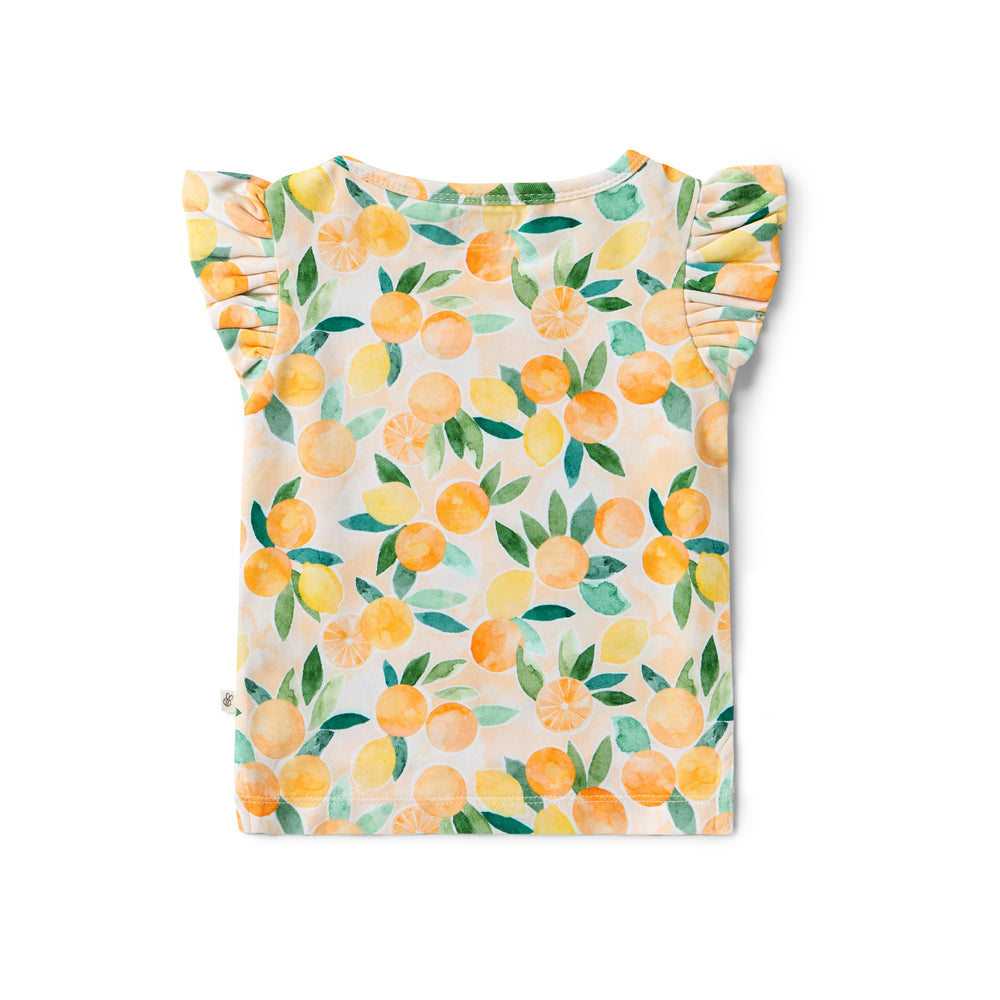 Sunny Citrus Organic T-Shirt with Frill - View 7