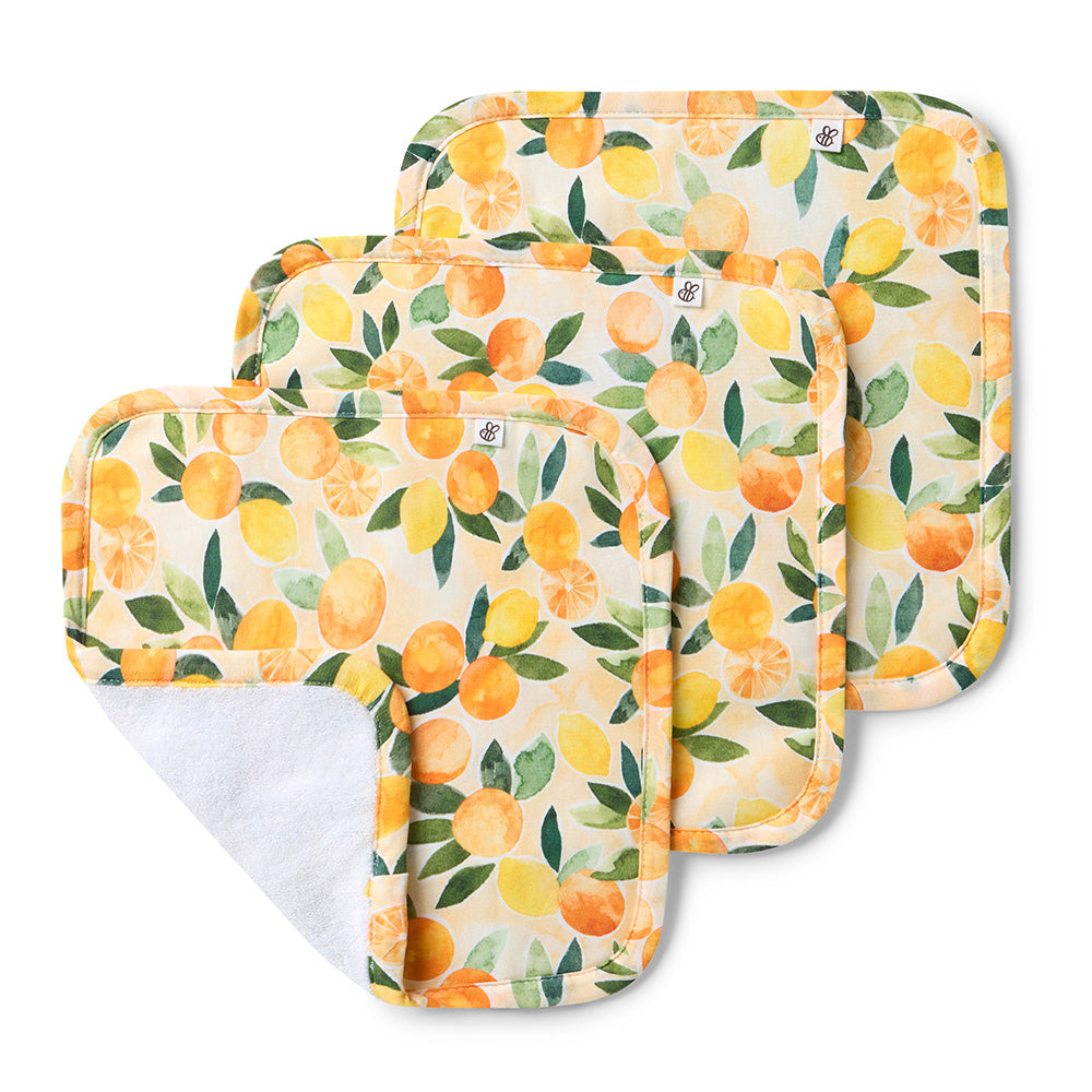 Sunny Citrus Organic Wash Cloths - 3 Pack - View 1