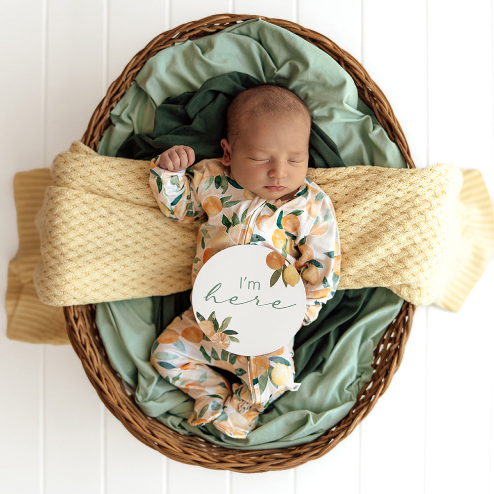 Sunny Citrus Organic Snuggle Sleepsuit Zip Footie - View 6