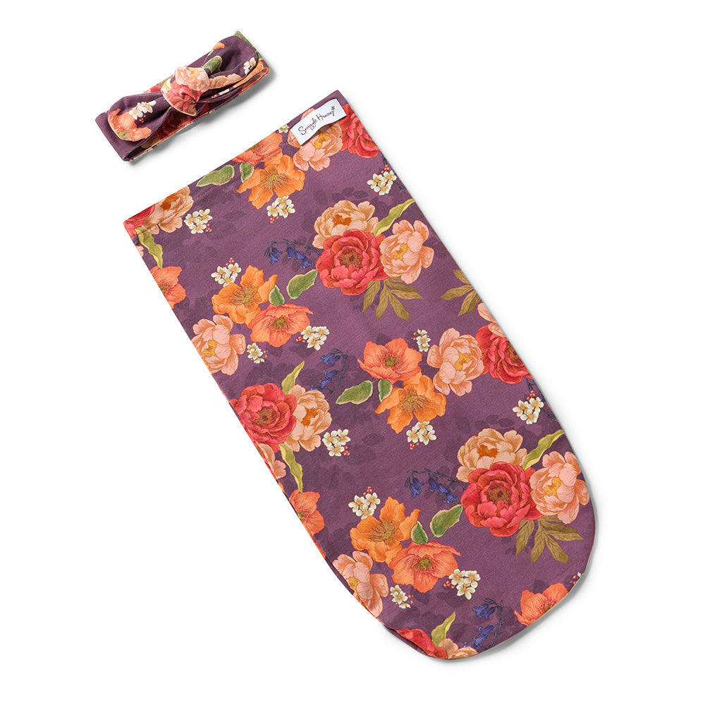 Sienna Organic Snuggle Swaddle & Topknot Set - View 2