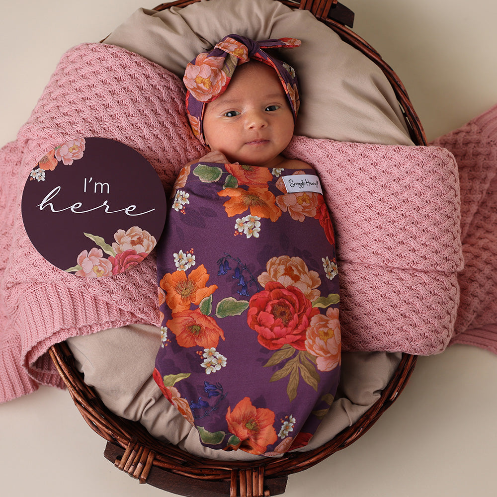 Sienna Organic Snuggle Swaddle & Topknot Set - View 1
