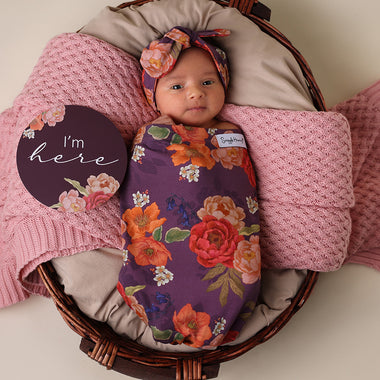 Sienna Organic Snuggle Swaddle & Topknot Set | Snuggle Hunny